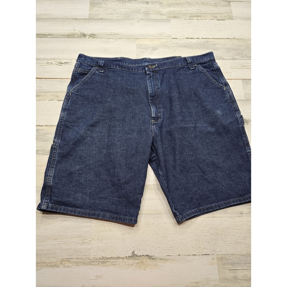 Wrangler Mens Carpenter Shorts 42 Dark Wash Denim Utility Stretch 112315238